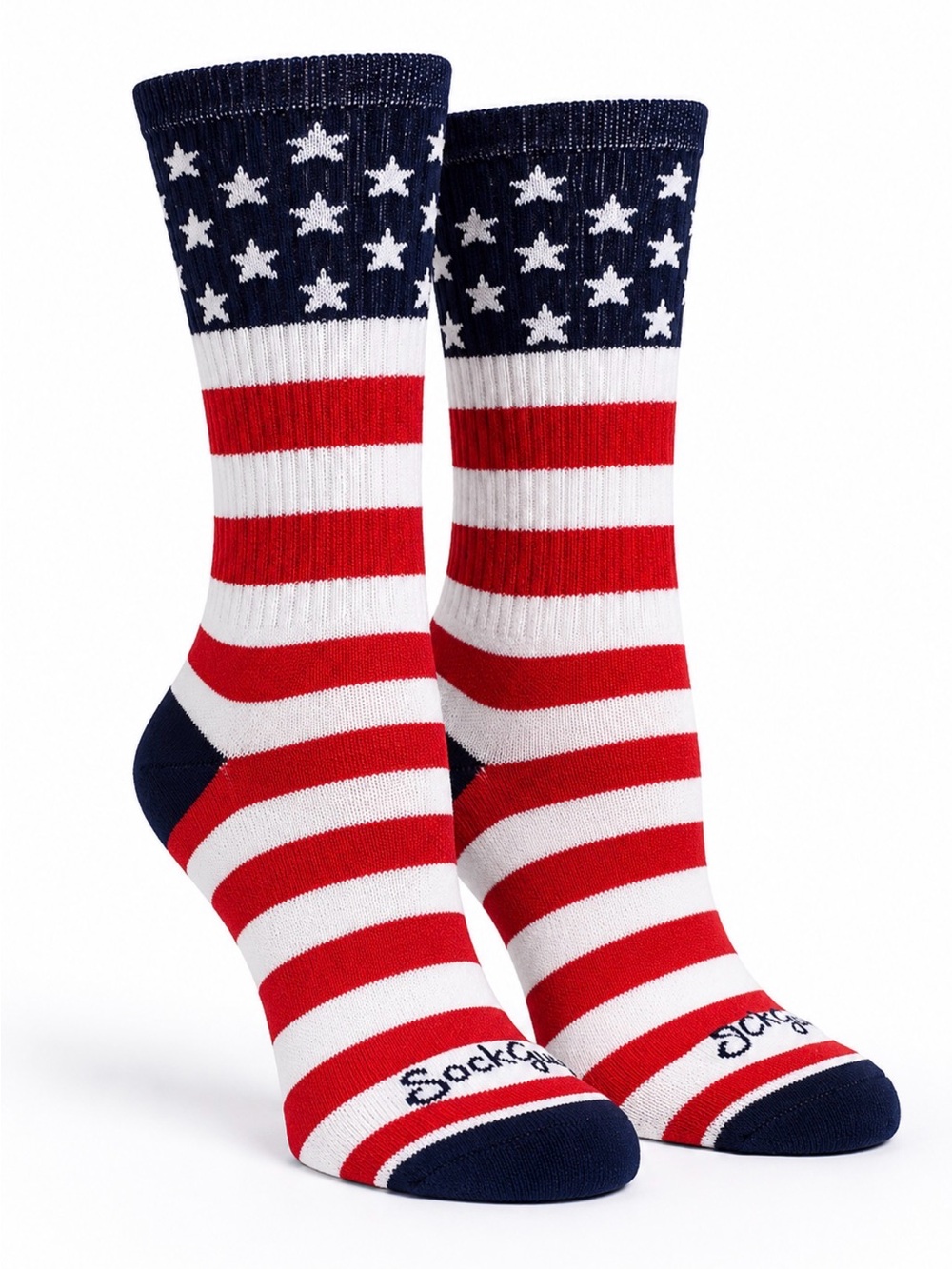 SockGuy USA Flag Crew Socks NWT SM/MD Patriotic Made USA Cycling ⭐